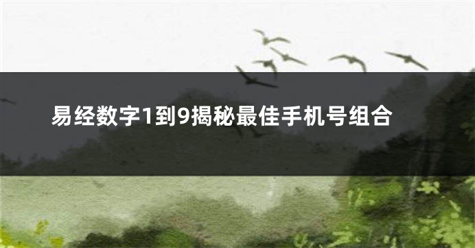 易经数字1到9揭秘最佳手机号组合