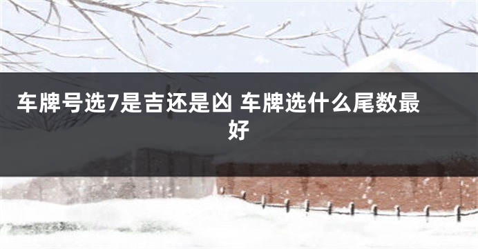 车牌号选7是吉还是凶 车牌选什么尾数最好