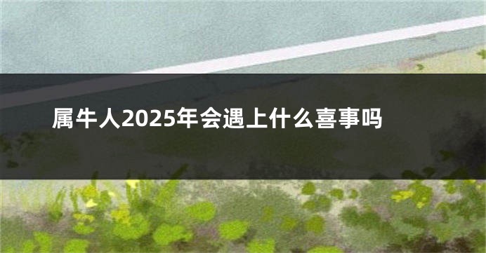 属牛人2025年会遇上什么喜事吗