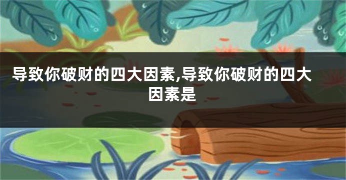 导致你破财的四大因素,导致你破财的四大因素是
