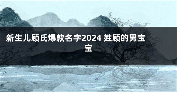 新生儿顾氏爆款名字2024 姓顾的男宝宝