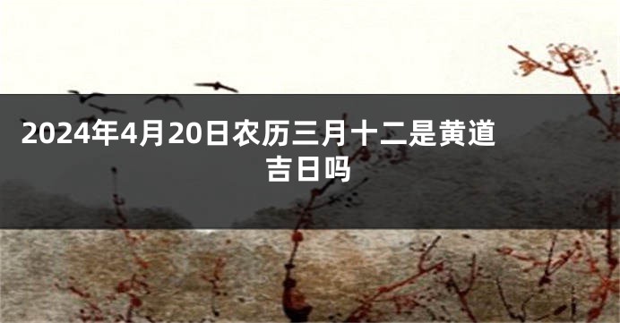2024年4月20日农历三月十二是黄道吉日吗