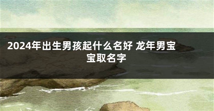 2024年出生男孩起什么名好 龙年男宝宝取名字