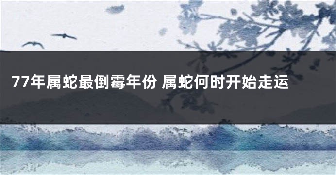 77年属蛇最倒霉年份 属蛇何时开始走运