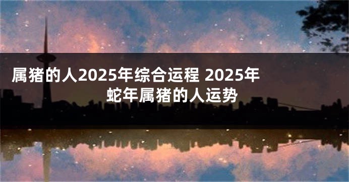 属猪的人2025年综合运程 2025年蛇年属猪的人运势