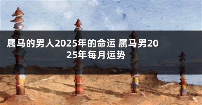 属马的男人2025年的命运 属马男2025年每月运势