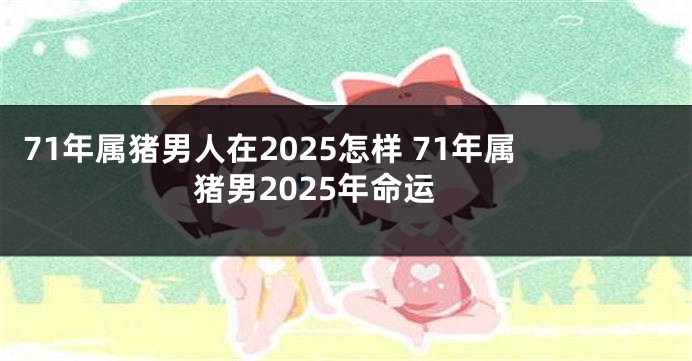 71年属猪男人在2025怎样 71年属猪男2025年命运
