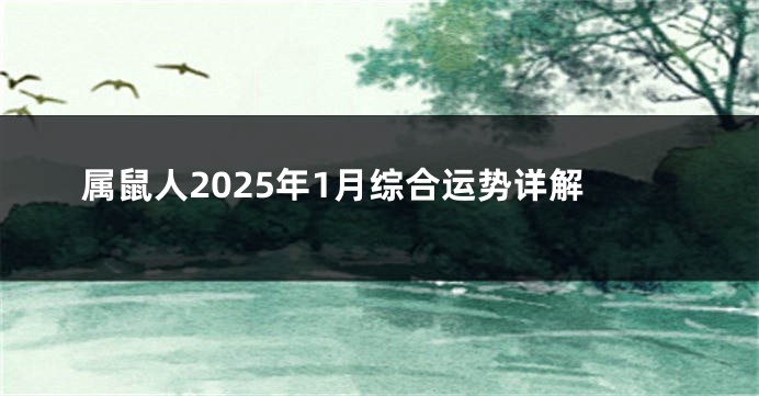 属鼠人2025年1月综合运势详解