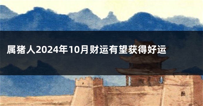 属猪人2024年10月财运有望获得好运