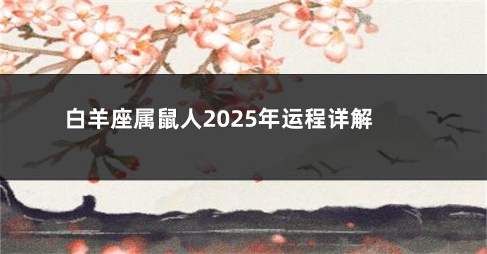 白羊座属鼠人2025年运程详解