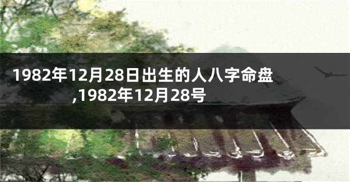 1982年12月28日出生的人八字命盘,1982年12月28号