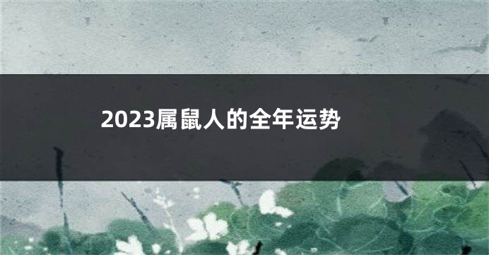 2023属鼠人的全年运势