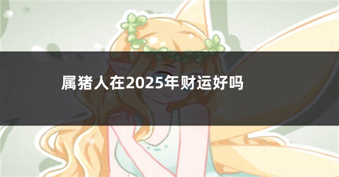 属猪人在2025年财运好吗