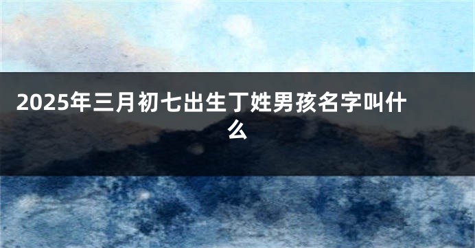 2025年三月初七出生丁姓男孩名字叫什么