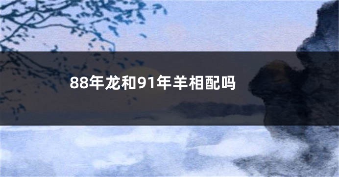 88年龙和91年羊相配吗