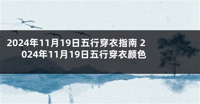 2024年11月19日五行穿衣指南 2024年11月19日五行穿衣颜色