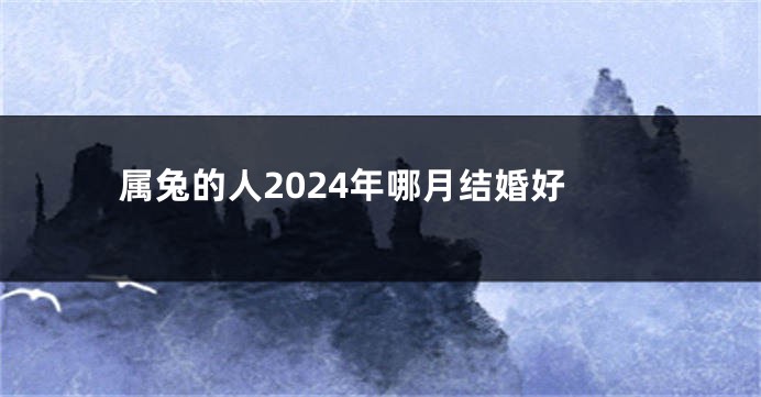 属兔的人2024年哪月结婚好