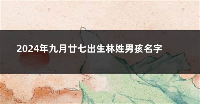 2024年九月廿七出生林姓男孩名字