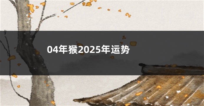 04年猴2025年运势