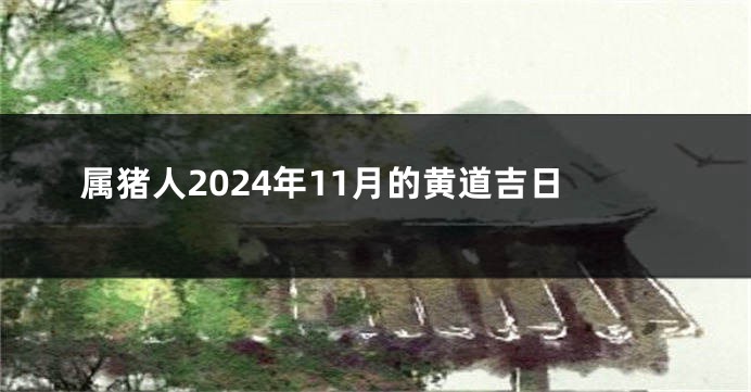 属猪人2024年11月的黄道吉日