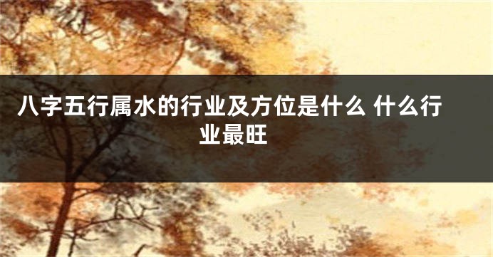 八字五行属水的行业及方位是什么 什么行业最旺 