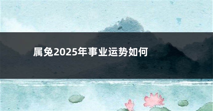 属兔2025年事业运势如何 