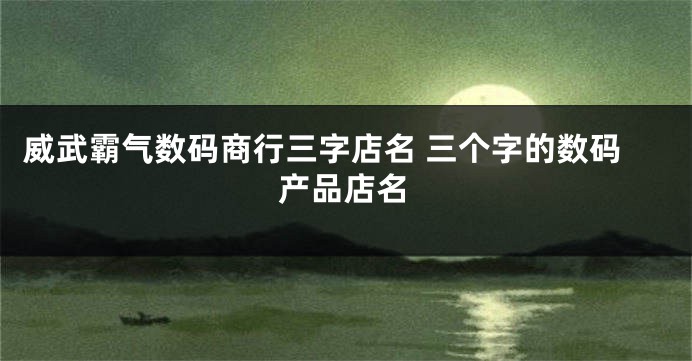 威武霸气数码商行三字店名 三个字的数码产品店名