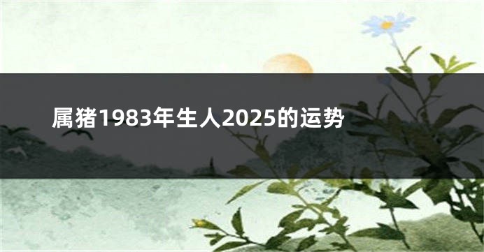 属猪1983年生人2025的运势