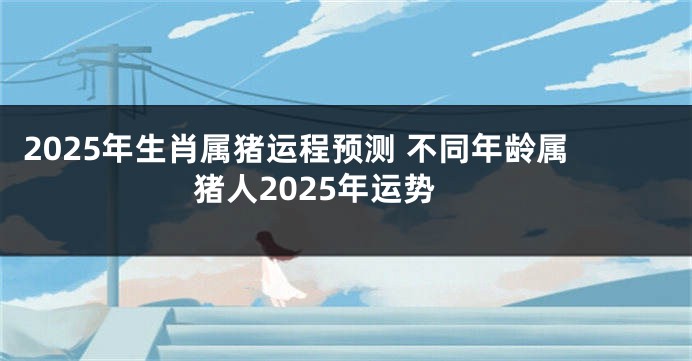 2025年生肖属猪运程预测 不同年龄属猪人2025年运势