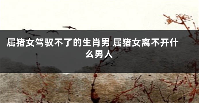 属猪女驾驭不了的生肖男 属猪女离不开什么男人