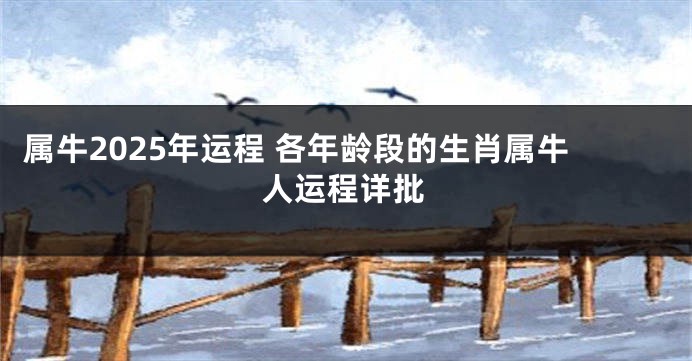 属牛2025年运程 各年龄段的生肖属牛人运程详批