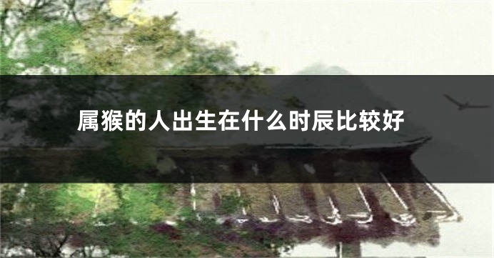 属猴的人出生在什么时辰比较好