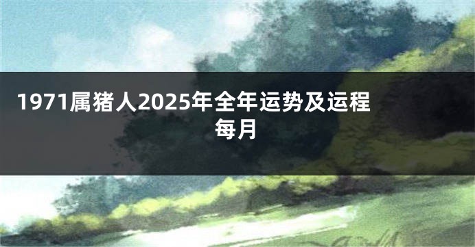 1971属猪人2025年全年运势及运程每月