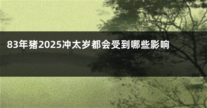 83年猪2025冲太岁都会受到哪些影响 