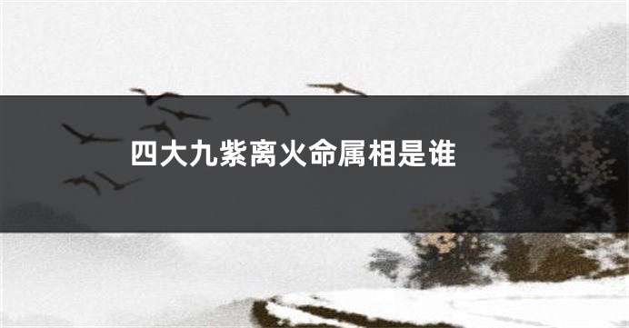 四大九紫离火命属相是谁 