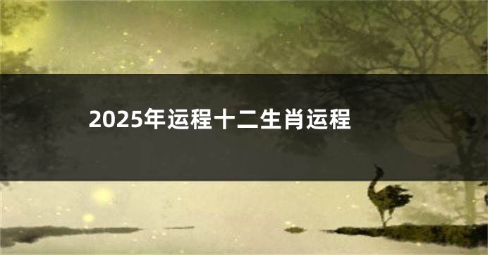 2025年运程十二生肖运程