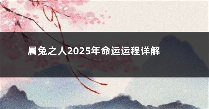 属兔之人2025年命运运程详解