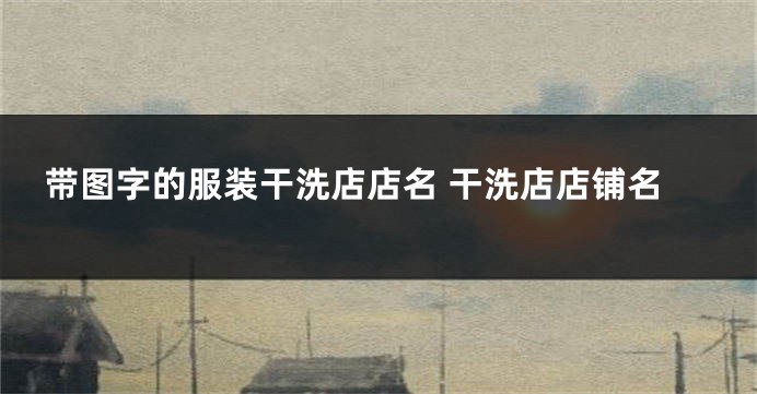 带图字的服装干洗店店名 干洗店店铺名
