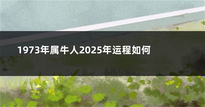 1973年属牛人2025年运程如何
