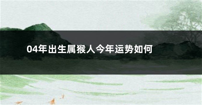 04年出生属猴人今年运势如何 