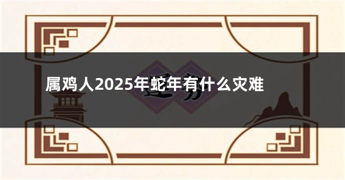 属鸡人2025年蛇年有什么灾难