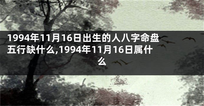 1994年11月16日出生的人八字命盘五行缺什么,1994年11月16日属什么