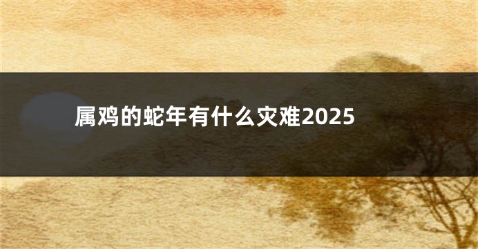 属鸡的蛇年有什么灾难2025