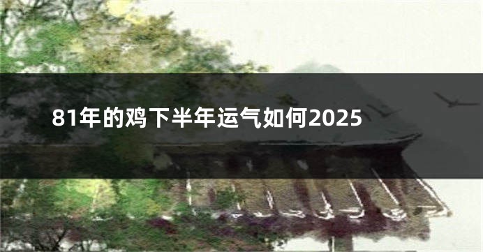 81年的鸡下半年运气如何2025
