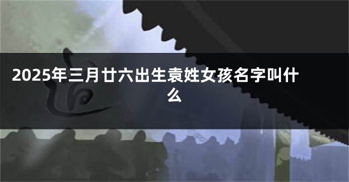 2025年三月廿六出生袁姓女孩名字叫什么
