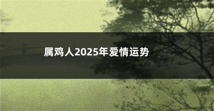 属鸡人2025年爱情运势