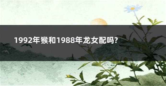 1992年猴和1988年龙女配吗?