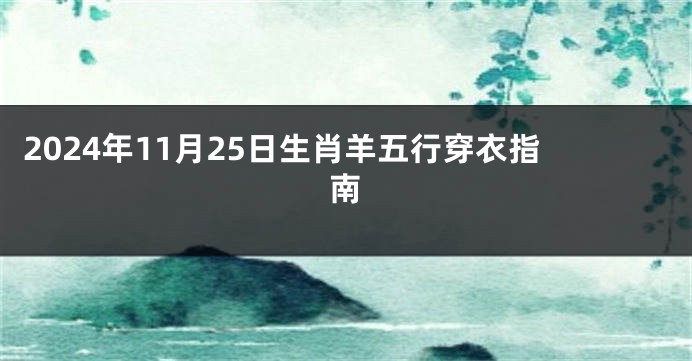 2024年11月25日生肖羊五行穿衣指南