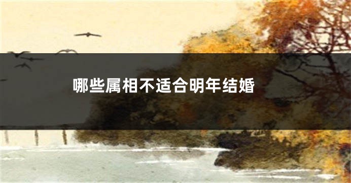 哪些属相不适合明年结婚 