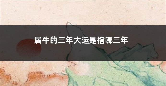 属牛的三年大运是指哪三年